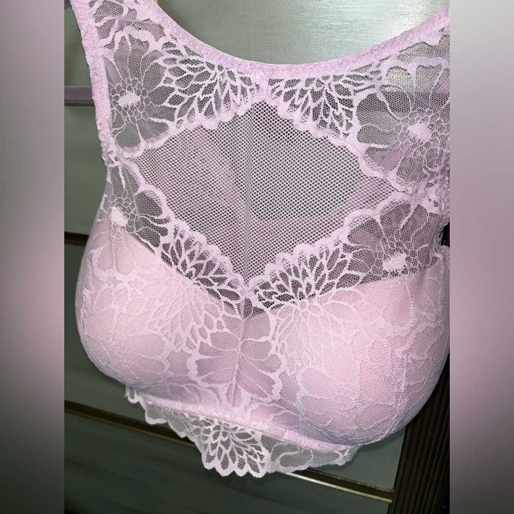 PINK bra top like new LRGE DD